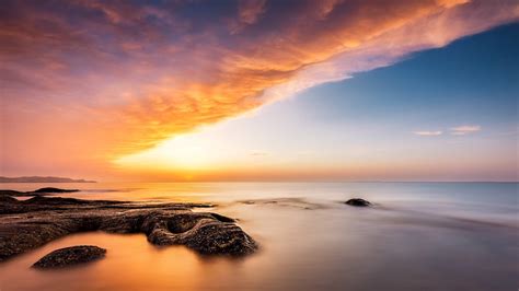 Beach Landscape Clouds Sunset Flower Backgrounds Sky