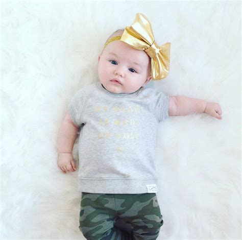 Baby Girl Metallic Gold Bow Headband By Sparklegloriously On Etsy