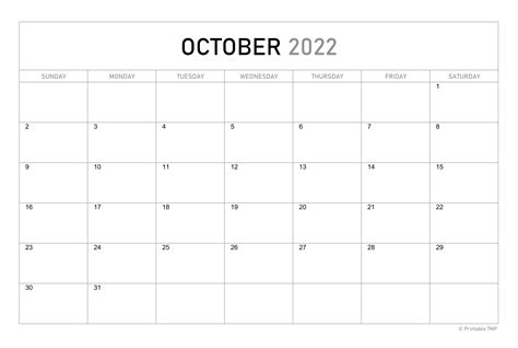 Free Printable October 2022 Calendar List Of Holidays