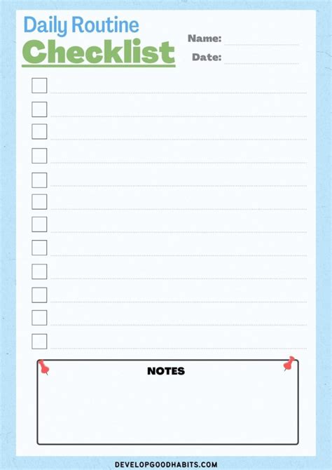 Printable Daily Checklist And To Do List Templates Daily Checklist Daily Checklist