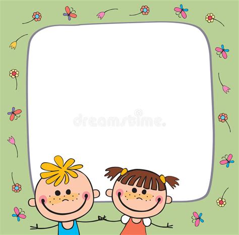 Vector Background Blank With Kids Summer Camp Stock Vector