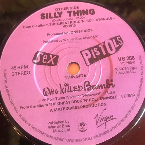 1979 punk the sex pistols paul and steve silly thing who killed bambi ebay