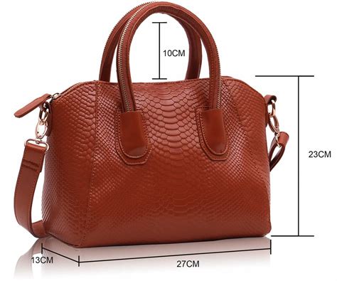 Wholesale Bags Ls0049 Brown Snake Skin Effect Fashion Handbag