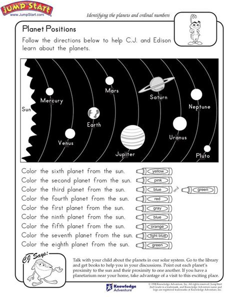 2nd Grade Science Worksheets On Solar System