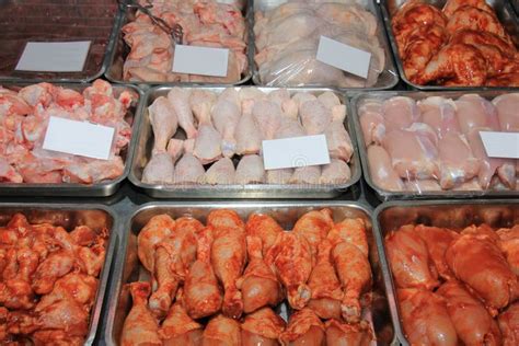 Fresh Meat And Poultry Products Sold In A Grocery Store Editorial Stock