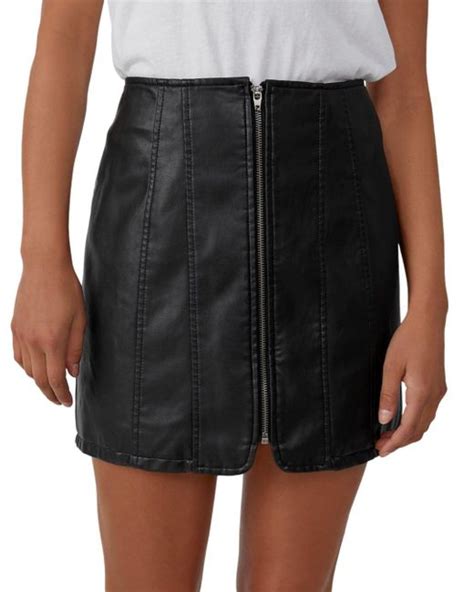 Free People Layla Vegan Leather Mini Skirt In Black Lyst