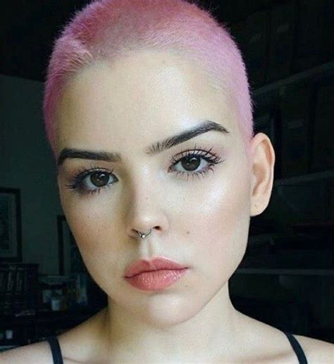 Hairandheadshaves On Instagram “lovely Pink Buzz” Girls With Shaved Heads Shaved Head Women