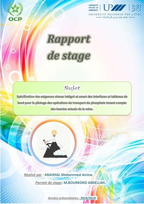 Rapport De Stage Pfe A Locp Benguerir 2019
