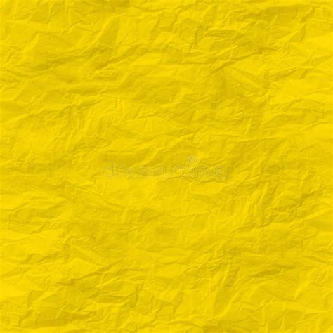 Yellow Crumpled Paper Close Up Texture Background Stock Image Image