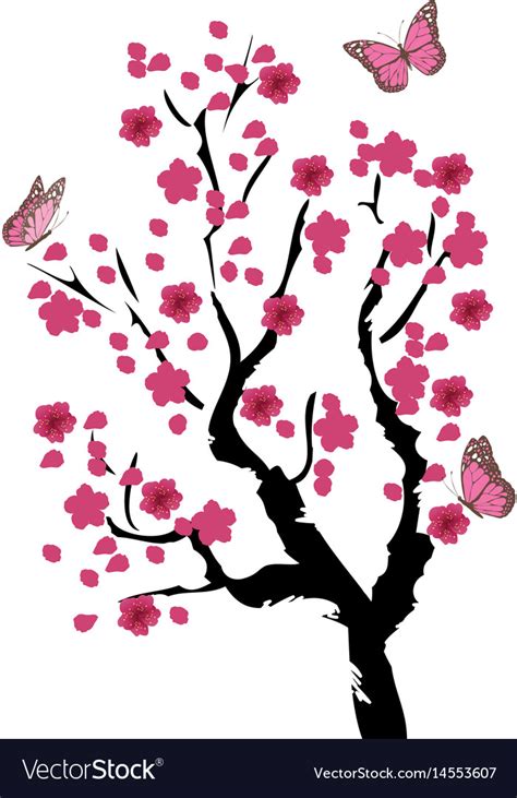 Cherry Blossom Tree Royalty Free Vector Image Vectorstock