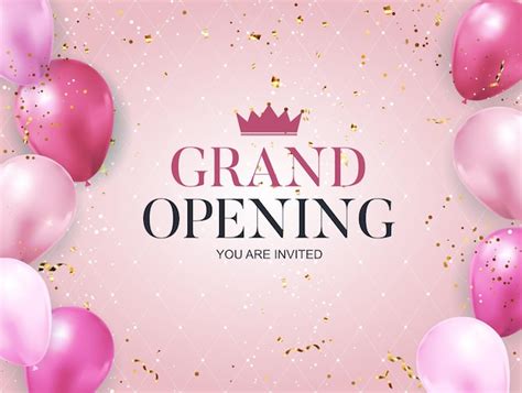 Premium Vector Vector Grand Opening Background With Balloons