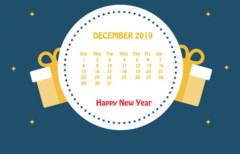 Cute December 2019 Calendar Hd Wallpaper Calendar Wallpaper December