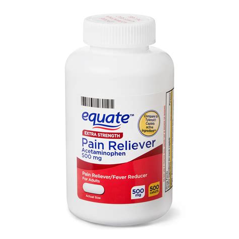 Equate Pain Reliever Acetaminophen 500mg Caplets 500ct