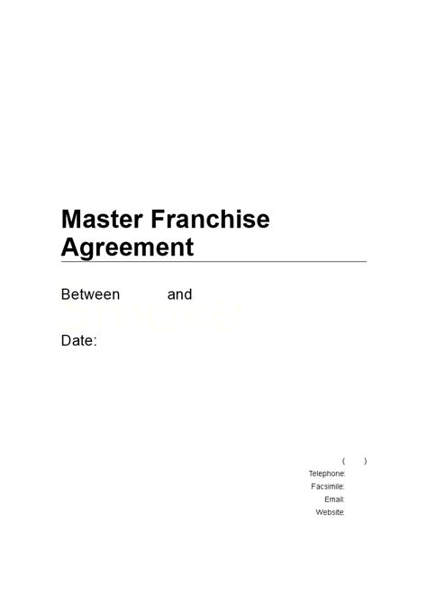 Master Franchise Agreement Template