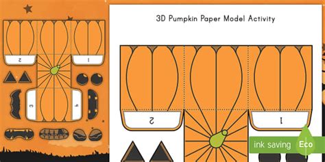Simple Make Your Own 3d Pumpkin Paper Craft Activity