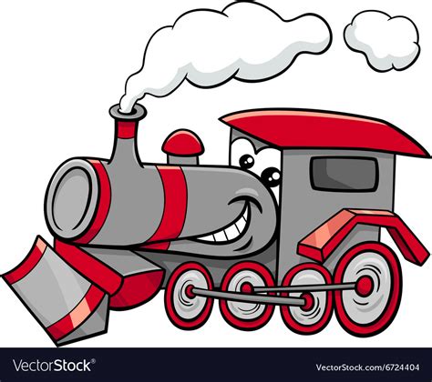 Steam Engine Cartoon Character Royalty Free Vector Image
