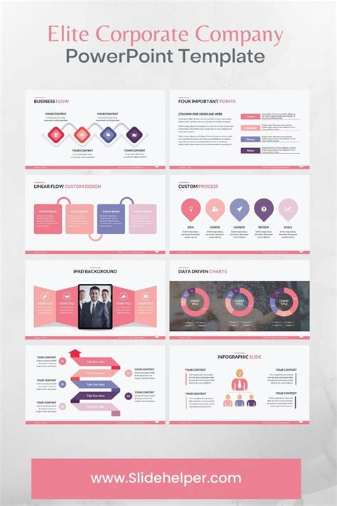 Business Powerpoint Template Ppt Slide Design Pink Company Presentation