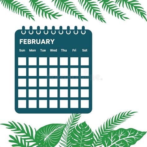 February Month Calendar Colorful February Month Calendar Stock Vector