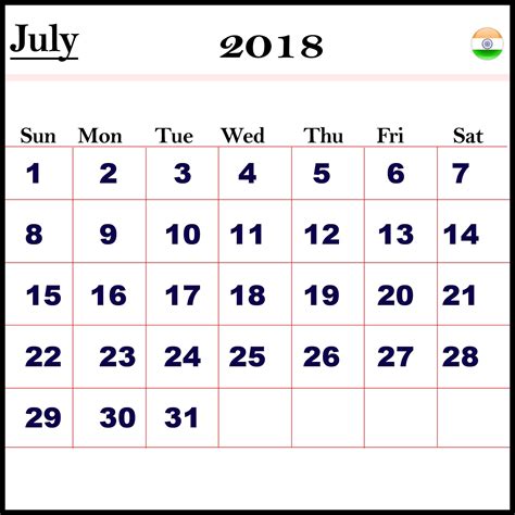 July 2018 Calendar Pdf Word Excel Vertical And Landscape Format