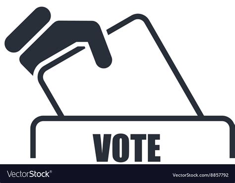 Hand With Voting Bulletin Icon Election Box Vector Image