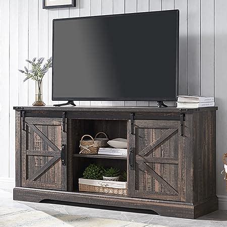 Buy Okd Farmhouse Tv Stand For Inch Tvs Modern Rustic Entertainment Center With Sliding Barn