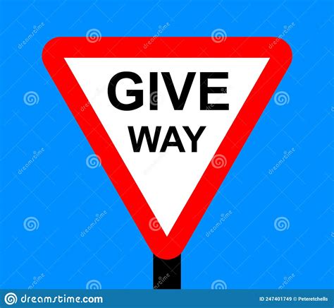 Warning Triangle Give Way Sign Stock Vector Illustration Of