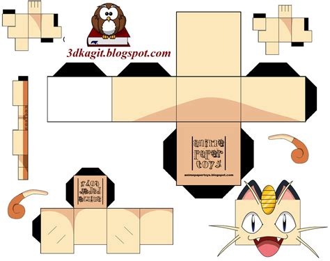Meowth Cubecraft Papercraft Pokemon Pokemon Pokemon Craft