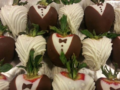 Bride And Groom Chocolate Covered Strawberries Chocolate Covered