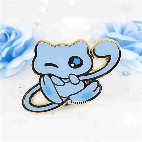 Shiny Mew Enamel Pin Glows In The Dark Bonnies Lab