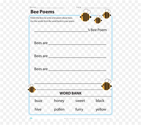 Buzzing Sensory Poems Lesson Plan Educationcom Grade 1 Bees Worksheet