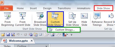 Creating Custom Slide Shows In Powerpoint 2010 For Windows