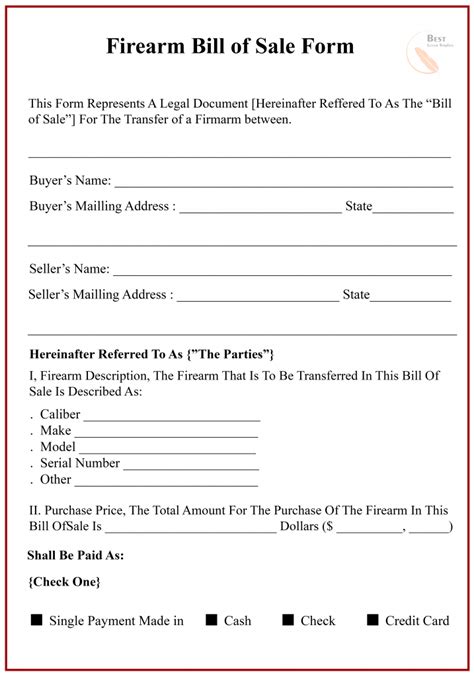 Pin On Bill Of Sale Form