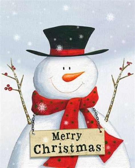 Merry Christmas Snowman Poster Print By Ps Art Studios 24 X 30