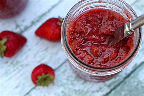 Slow Cooker Strawberry Rhubarb Jam ~ Recipe The Cottage Mama
