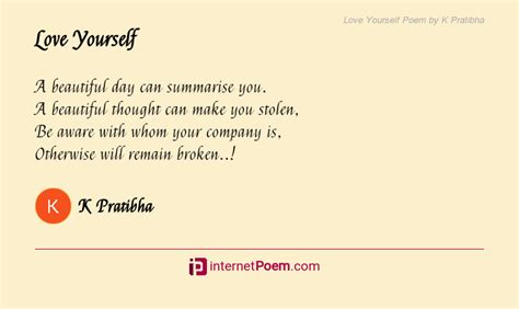 Love Yourself Poem By K Pratibha