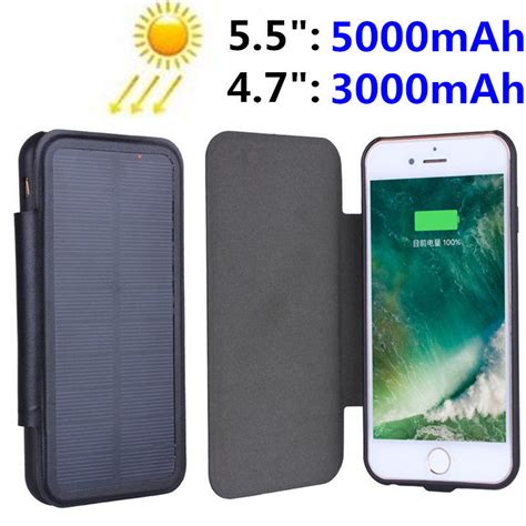 Luxury 3000mah Solar Powerbank Panel Power Case For Iphone 8 7 6 6s