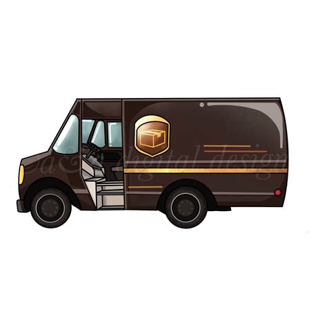 Ups Truck Instant Digital Download Png  Files Delivery Truck