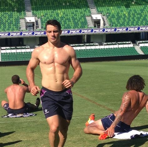 Footy Players Cooper Cronk Of The Melbourne Storm At Training