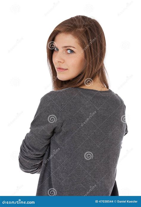 Teenage Girl Looking Over Shoulder Stock Photo Image Of Girl Female