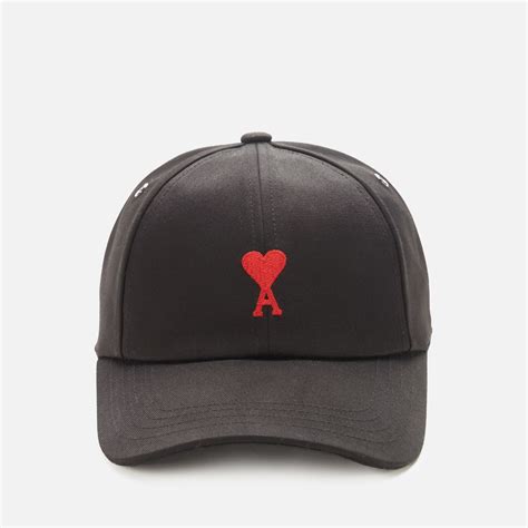 Ami Red Embroidery Cap Black Coggles