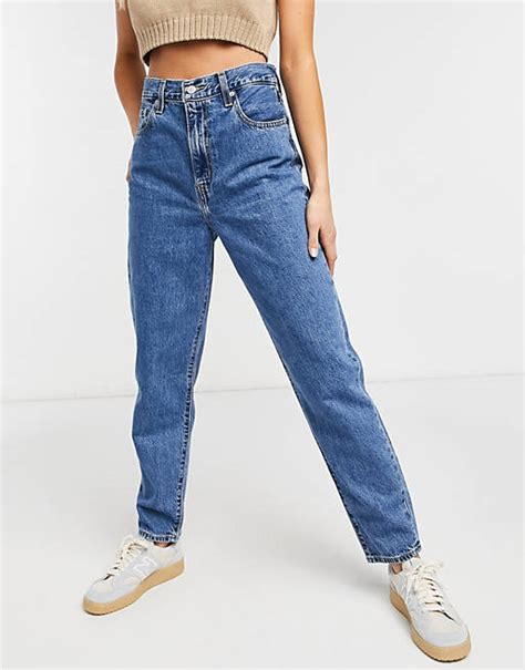 Levis High Loose Tapered Jean In Midwash Blue Asos
