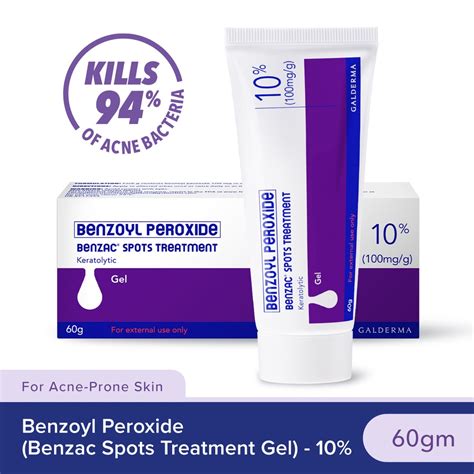 Benzac Benzoyl Peroxide Spots Treatment Gel 10 60gm Anti Acne