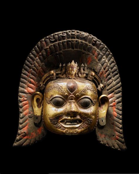 Bonhams A Gilt Copper Mask Of Bhairava Nepal 16th17th Century