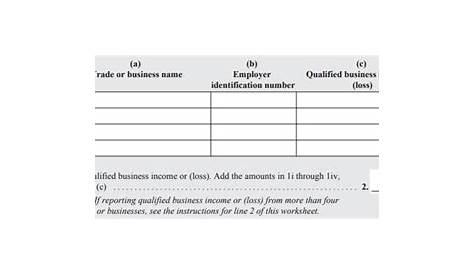 qualified business income deduction worksheets