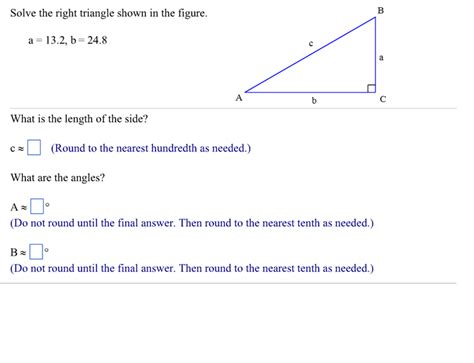 solved solve the right triangle shown in the figure below cheggcom images