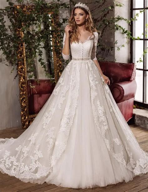 buy plus size bridal gown ball gown princess long tulle vintage lace wedding