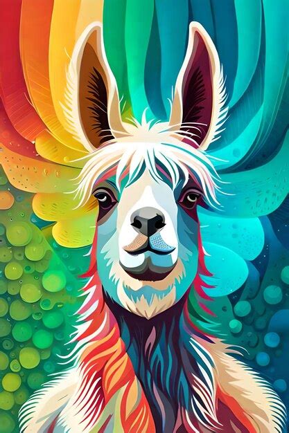 Premium Ai Image Colorful Pop Art Abstract Of Llama