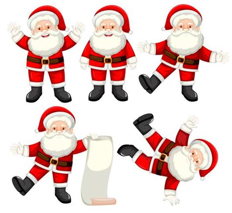 Set Of Santa Claus Character 301635 Vector Art At Vecteezy