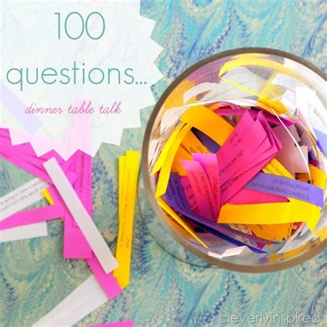 100 Questions Printable: Dinner Table Talk | Table talk, 100 questions