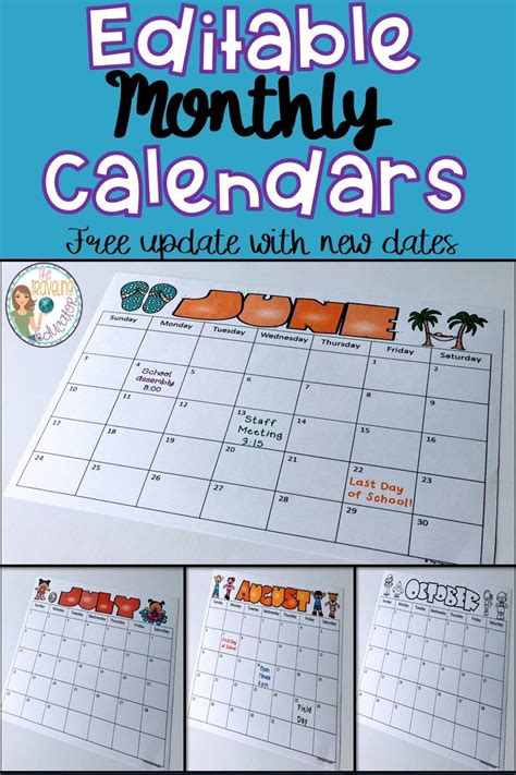 Free Printable Calendar For First Graders Calendar Printables Free